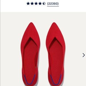 Fire Red Pointed Rothy’s Flats